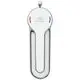 Waschtischarmatur von Ideal Standard in glänzendem Chrom, mit rotem und blauem Farbcode zur Temperaturregelung. Ergonomisches Design mit vertikaler Steuerung.